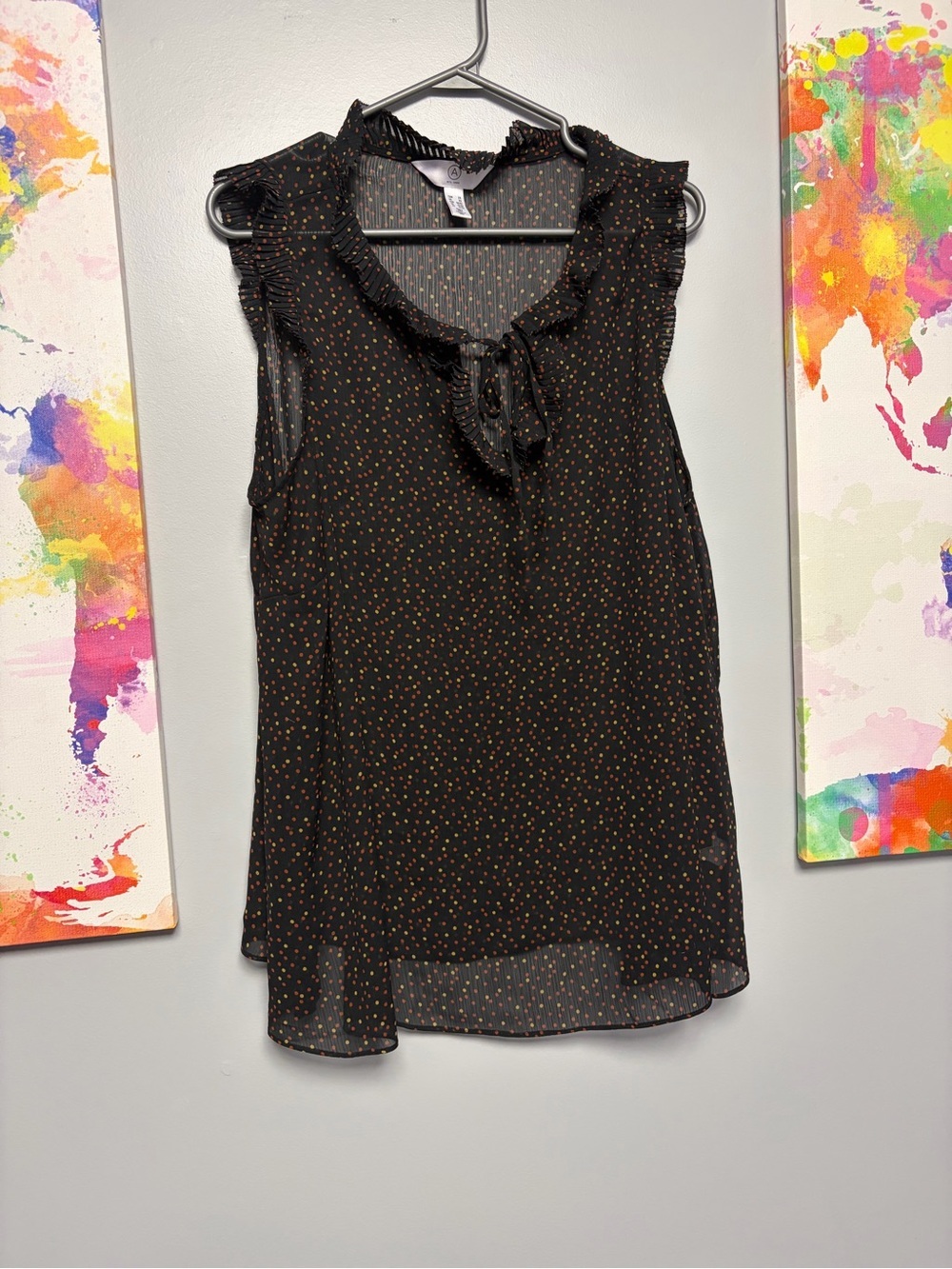 **3 for $15** 2xl plus size addition Elle Black Sleeveless Ruffle Top